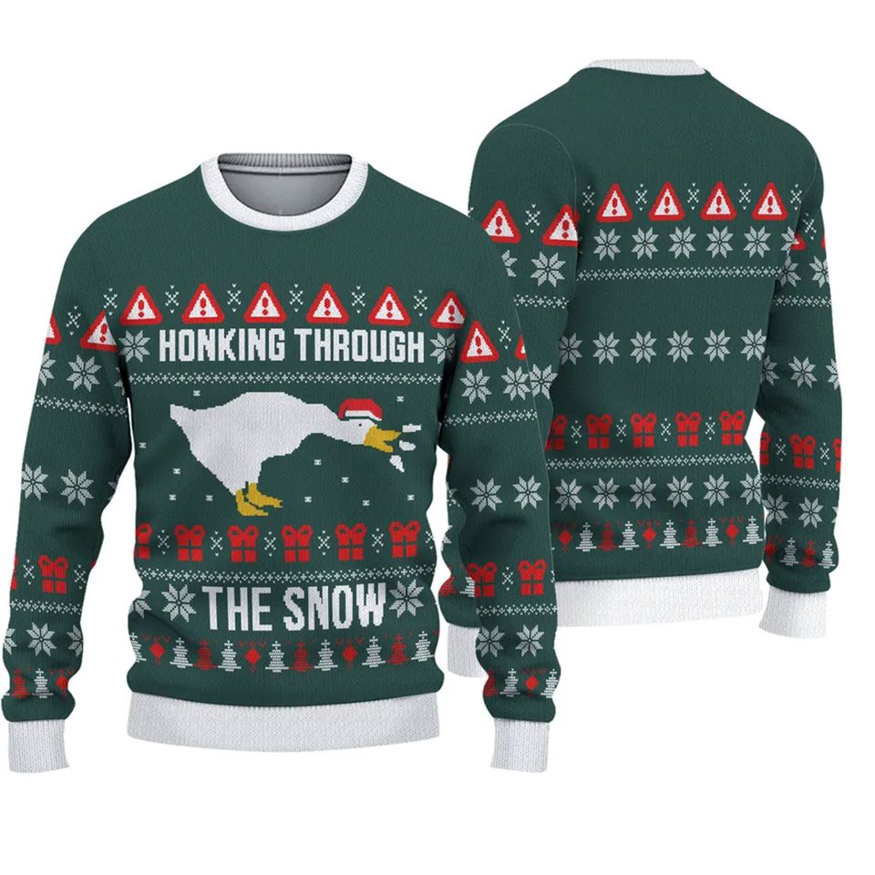 Duck Honking Through The Snow Ugly Christmas Sweater