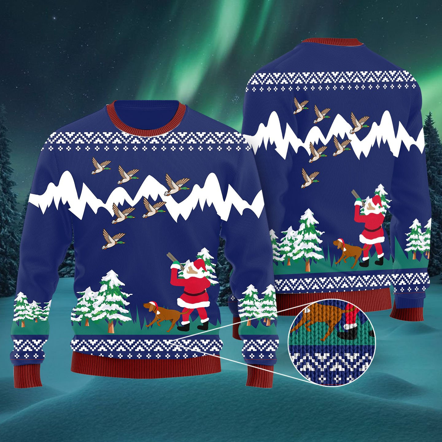 Duck Hunting Christmas Ugly Christmas Sweater Adult 3D Funny Matching for family