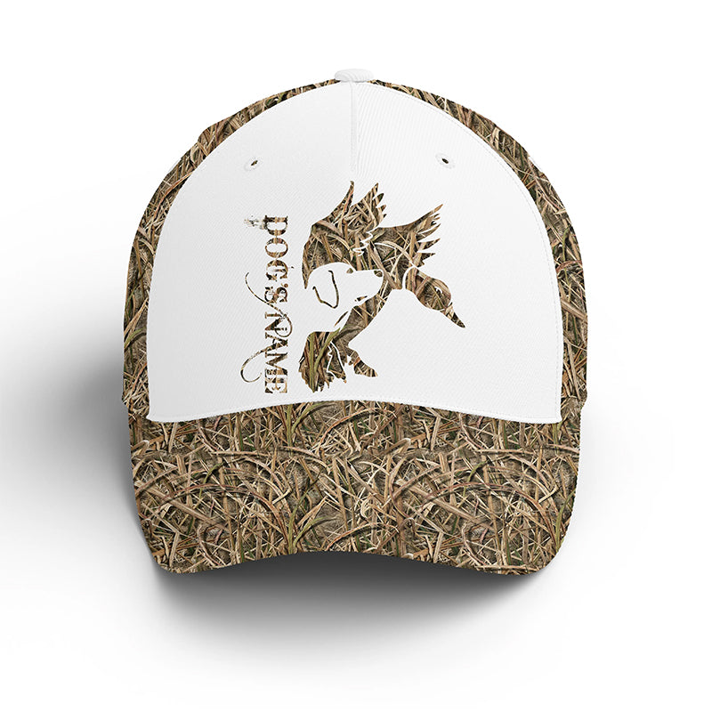 Duck Hunting Dog Waterfowl Camo Custom Hunting Hat, Labs Duck Hunting Cap Adjustable Mesh Baseball Hat, Fishing Classic Cap Trucker Hats Custom Hats Gifts For Men & Women