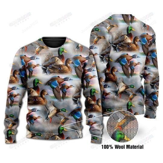 Duck Waterfowl Ugly Christmas Sweater Adult 3D Funny Matching for family