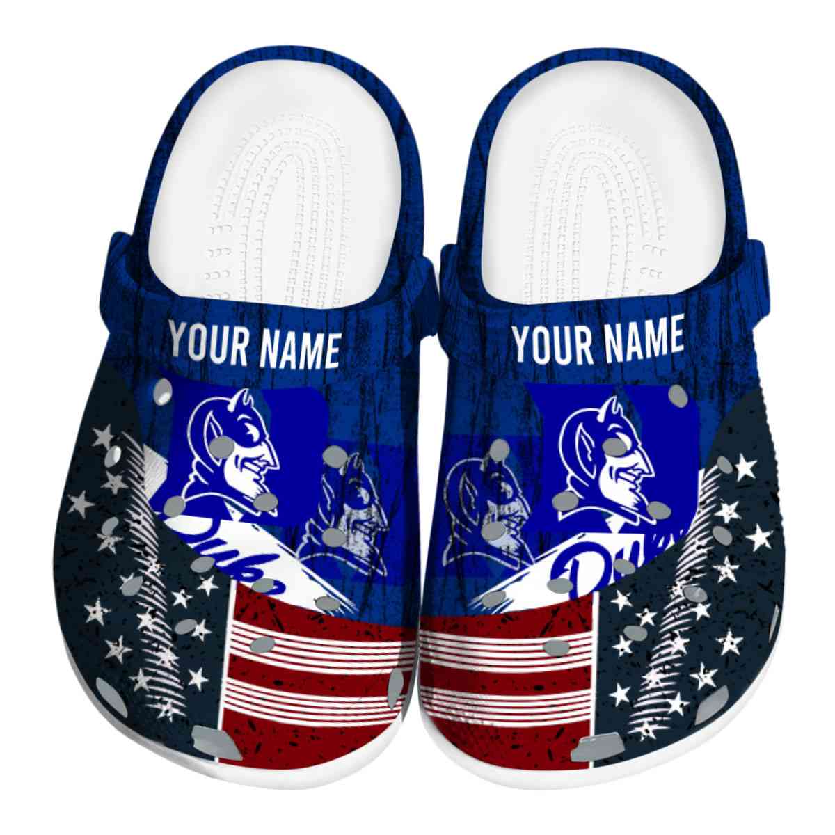Duke Blue Devils NCAA Sport Crocs Crocband Clogs Shoes Comfortable For Men Women and Kids