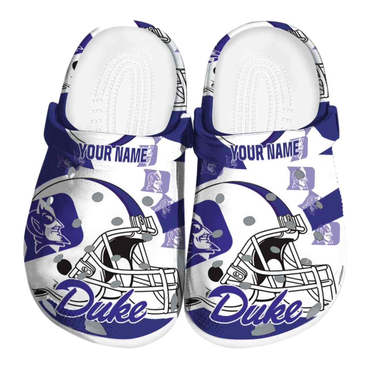 Duke Blue Devils NCAA Sport Crocs Crocband Clogs Shoes Comfortable For Men Women and Kids
