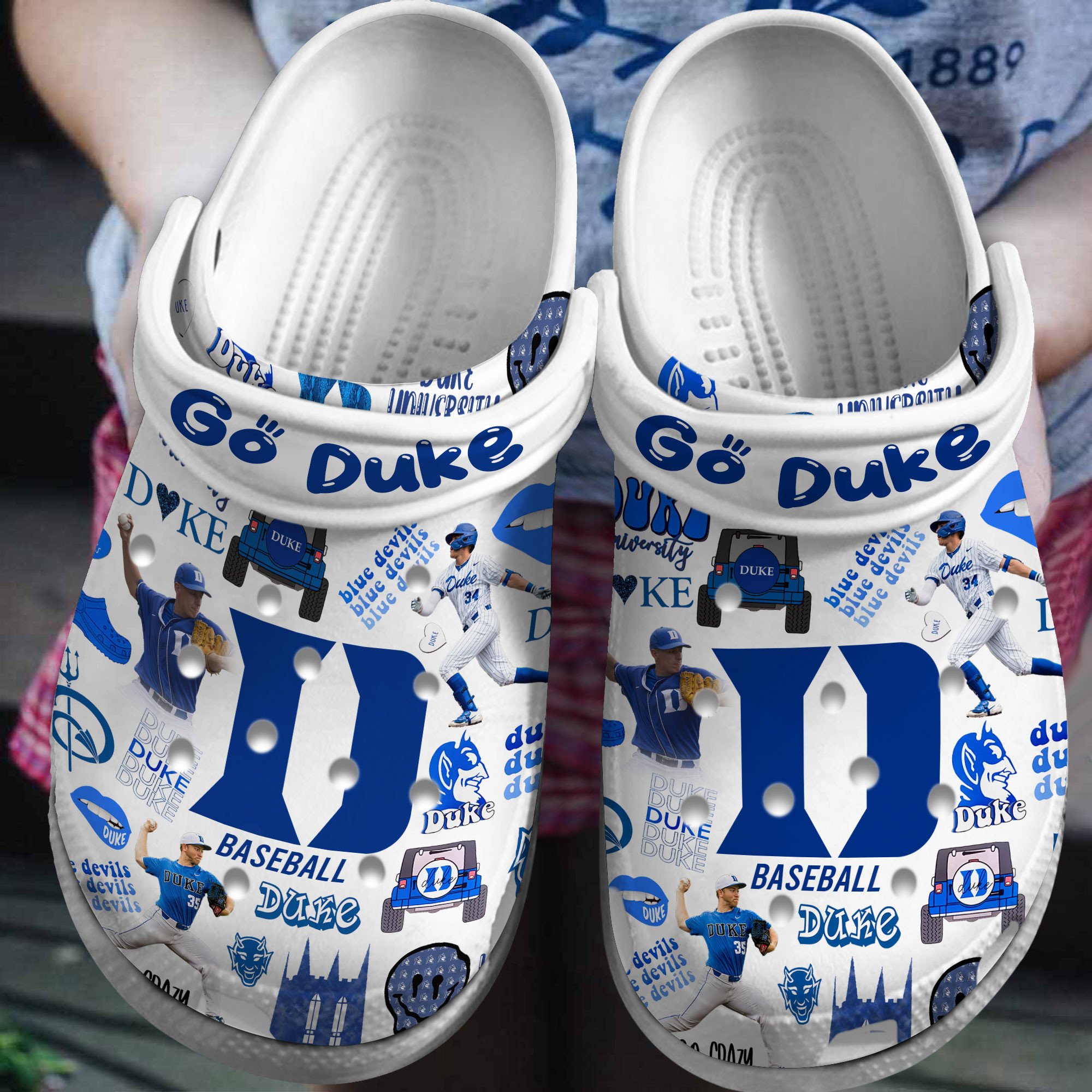 Duke Blue Devils NCAA Sport Crocs Crocband Clogs Shoes Comfortable For Men Women and Kids