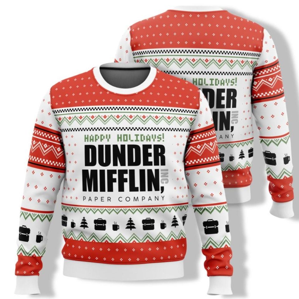 Dunder Mifflin The Office Ugly Christmas Sweater, Dw Schrute Sweater