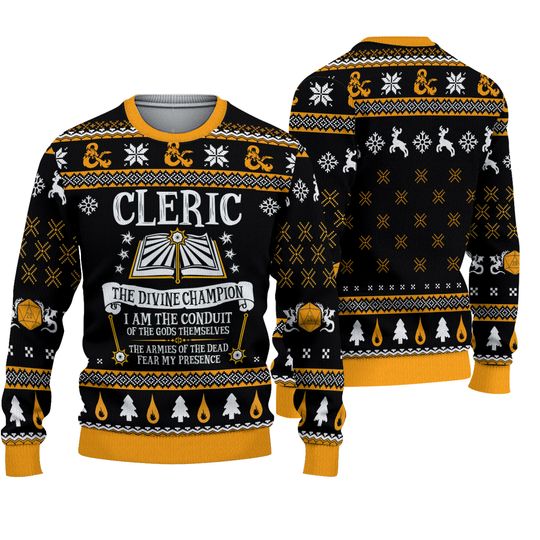 Dungeon Cleric Ugly Christmas Sweater,Dungeons And Dragons Christmas Sweatshirt - Image 2
