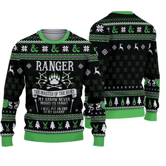 Dungeon Ranger Ugly Christmas Sweater,Dungeons And Dragons Christmas Sweatshirt - Image 2