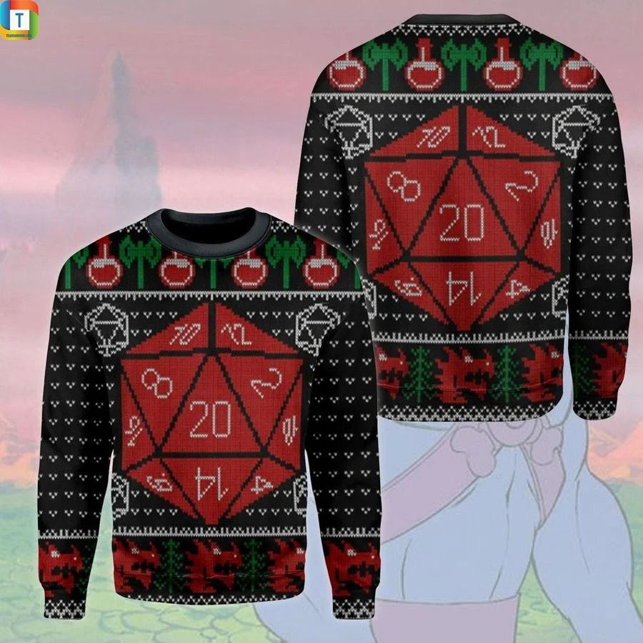 Dungeons &Amp;Amp; Dragons Ugly Christmas Sweater Adult 3D Funny Matching for family
