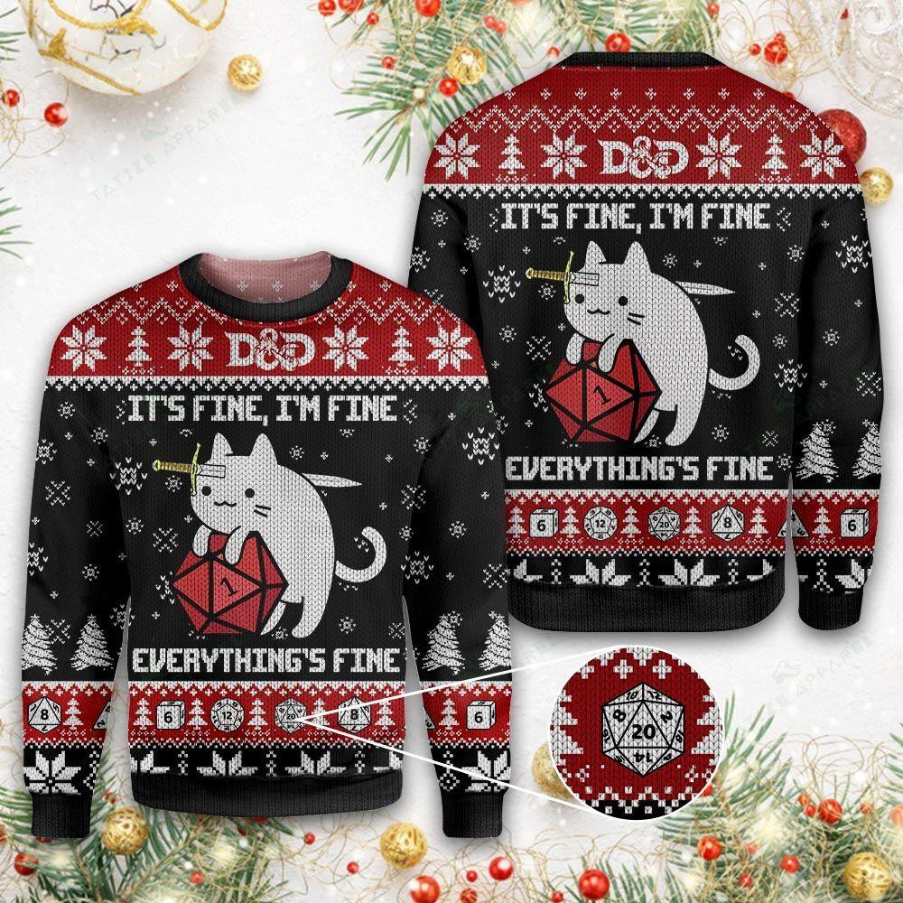 Dungeons and Dragon Ugly Christmas Sweater Adult 3D Funny Matching for family