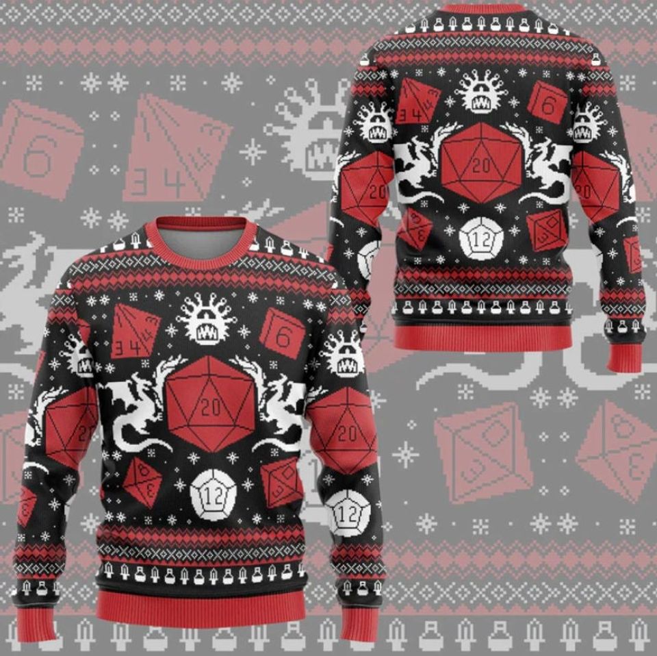 Dungeons And Dragons Christmas Ugly Sweater