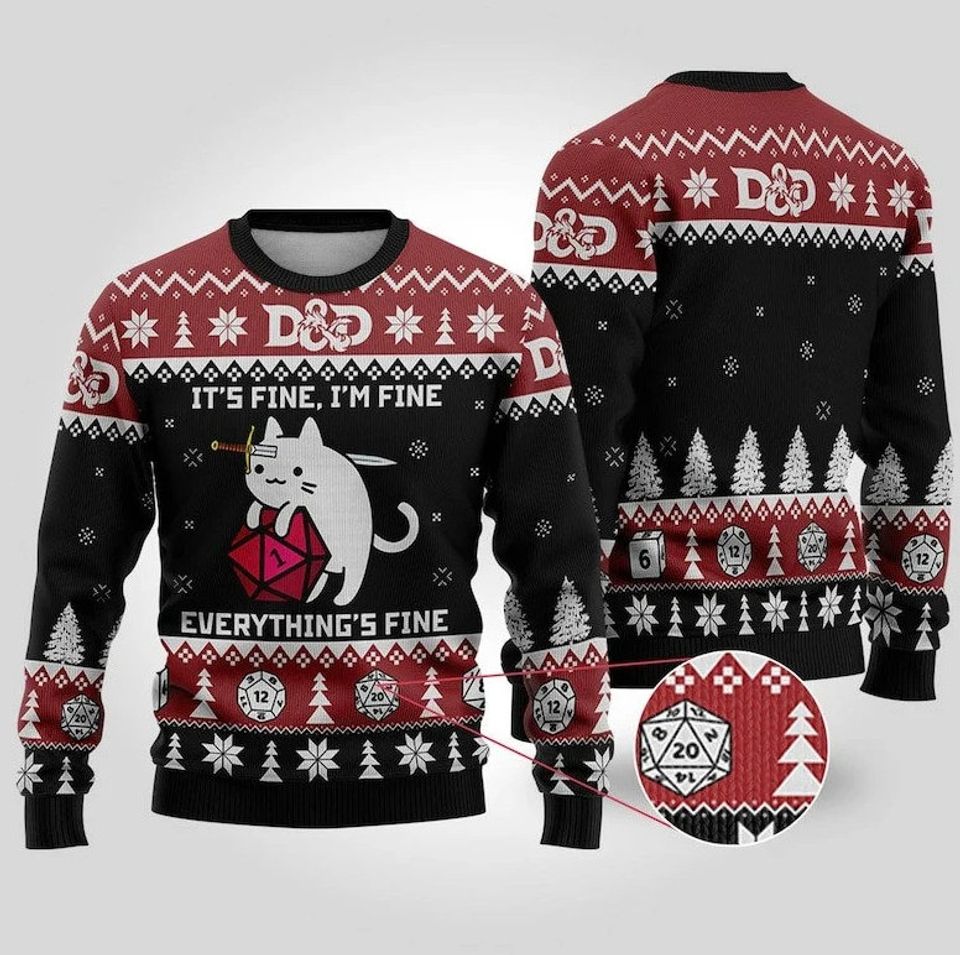 Dungeons and Dragons Christmas Ugly Sweater