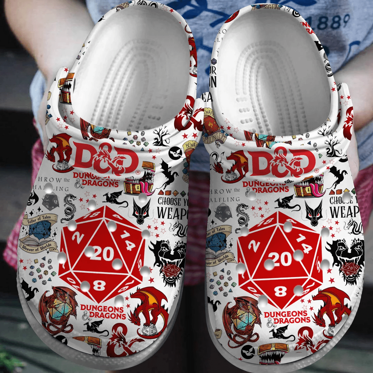 Dungeons And Dragons Game Crocs Crocband Clogs Shoes Comfortable For Men Women and Kids