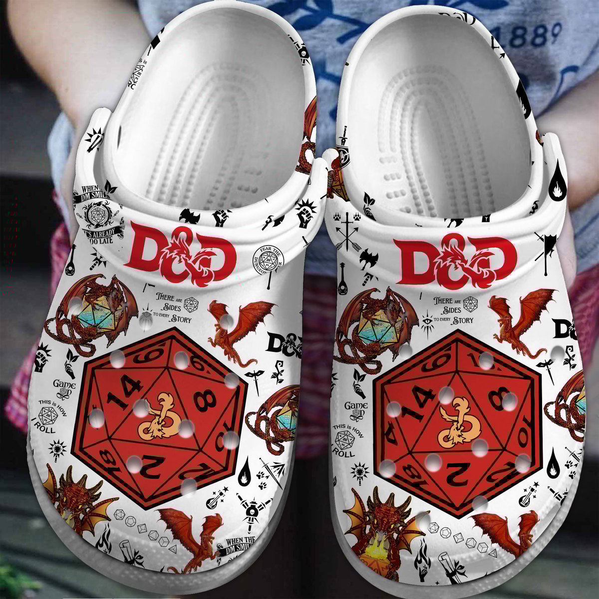 Dungeons And Dragons Game Crocs Crocband Clogs Shoes Comfortable For Men Women and Kids