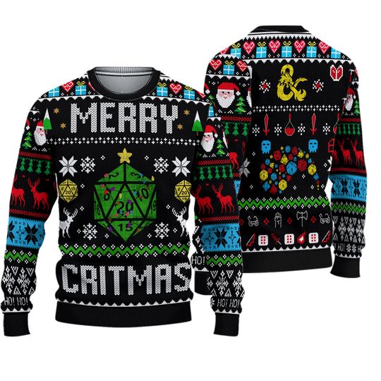 Dungeons And Dragons Merry Critmas Christmas Ugly Christmas Sweater - Image 2