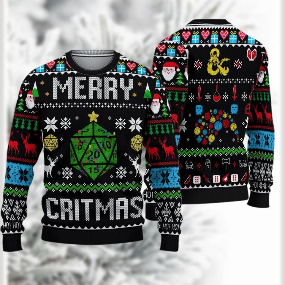 Dungeons And Dragons Merry Critmas Ugly Christmas Sweater, Dungeons Dragons Christmas Sweater - Image 2