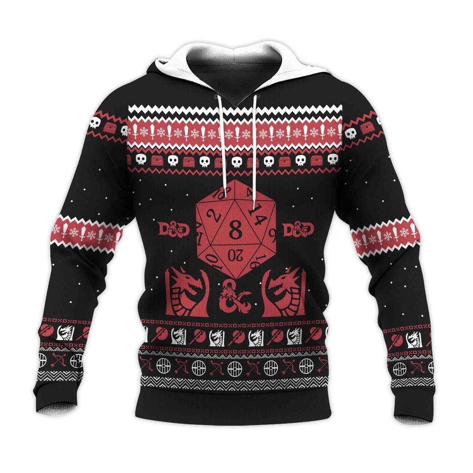 Dungeons And Dragons Ugly Christmas Sweater, Bearded Dragon