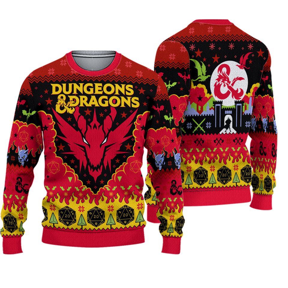 Dungeons And Dragons Ugly Christmas Sweater, Dungeons And Dragons Sweater