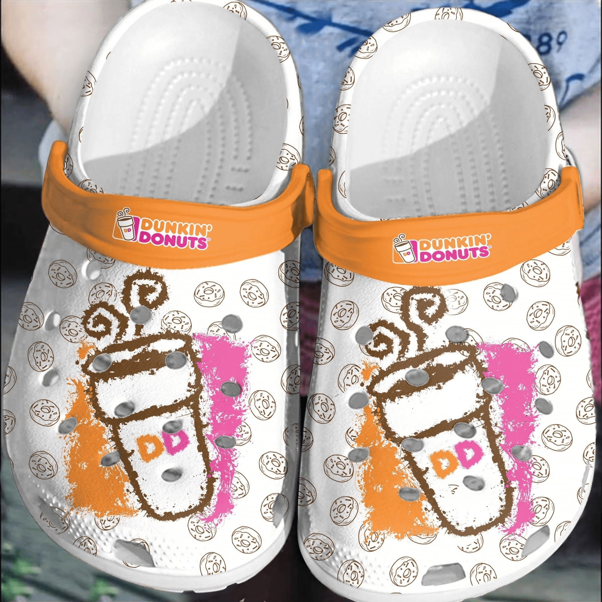 Dunkin Donuts Crocs Comfortable Clogs Crocband Shoes For Men Women