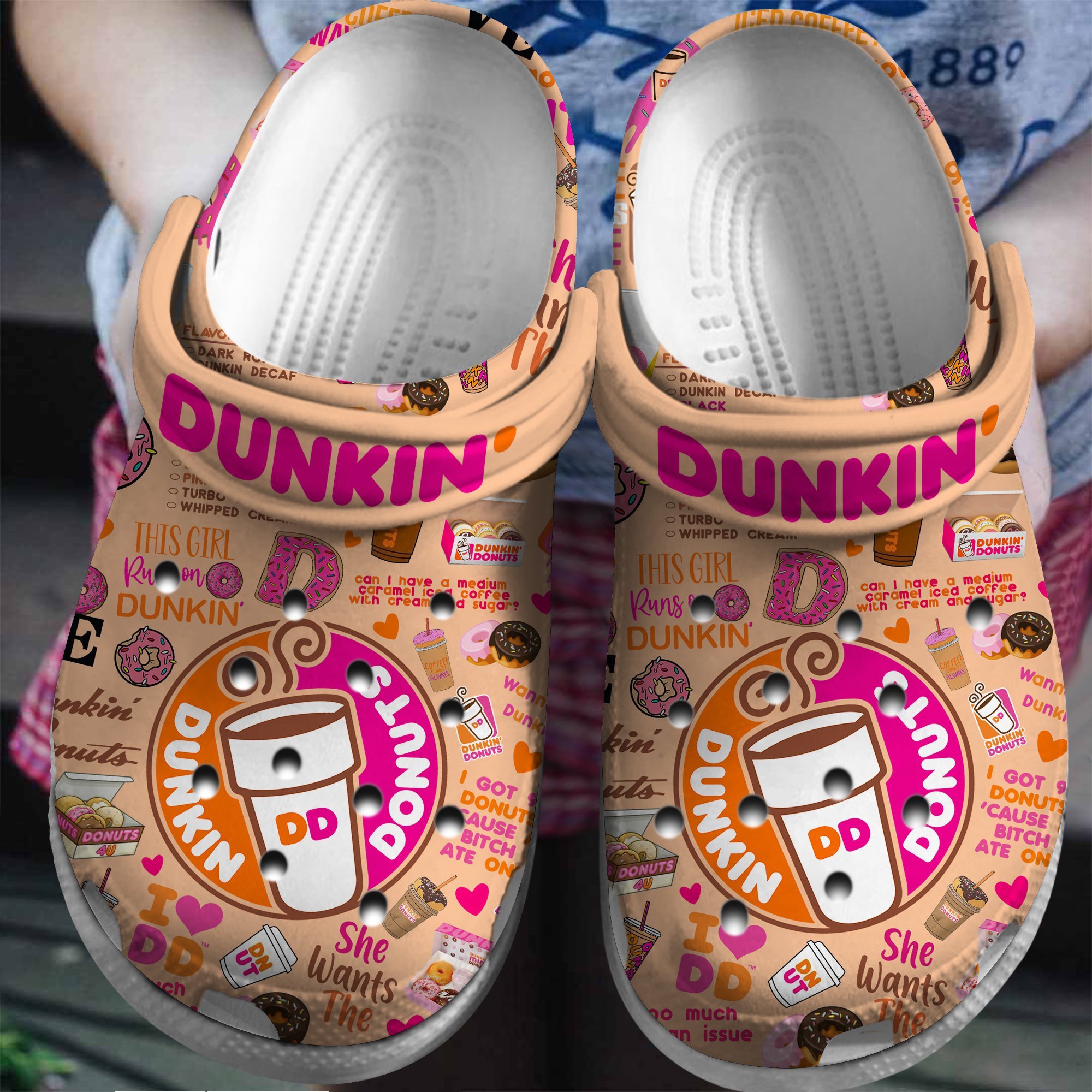 Dunkin Donuts Drink Crocs Crocband Clogs Shoes Comfortable For Men Women and Kids