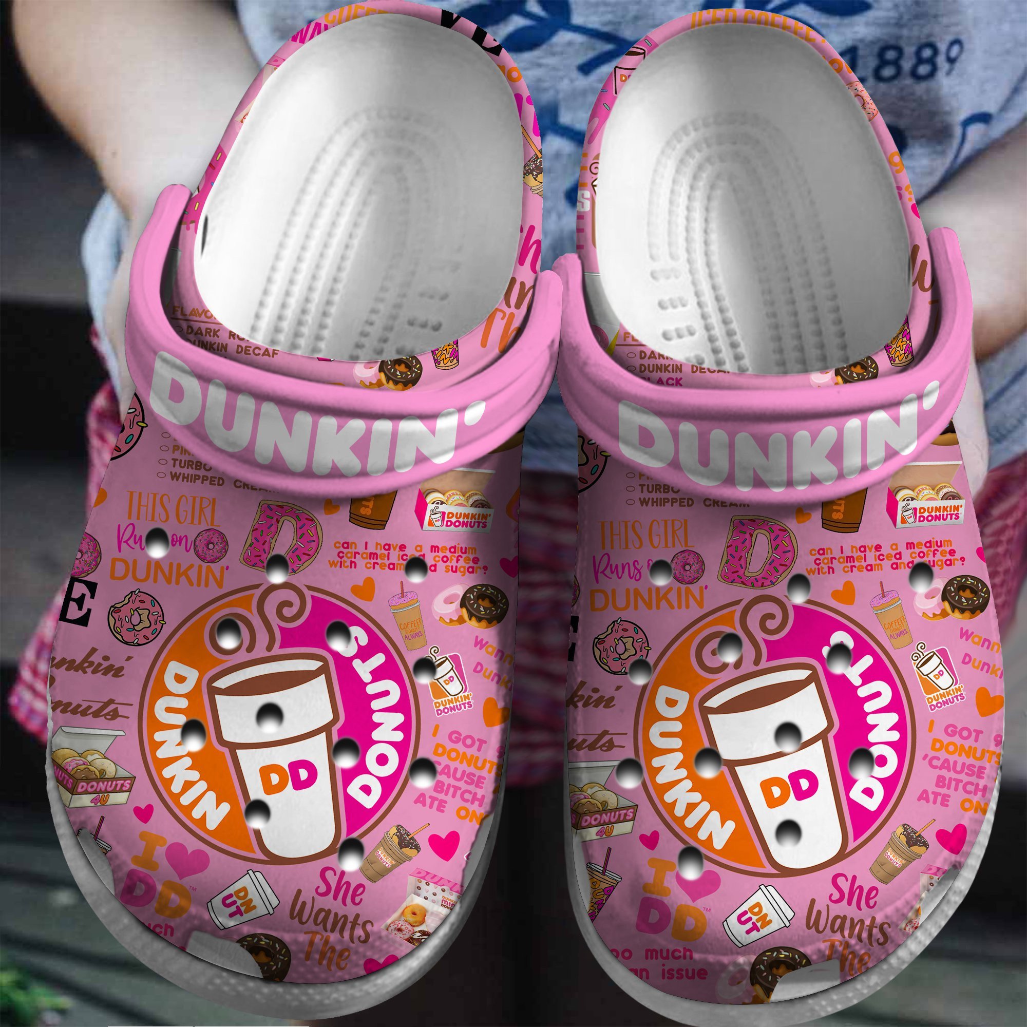 Dunkin Donuts Drink Crocs Crocband Clogs Shoes Comfortable For Men Women and Kids
