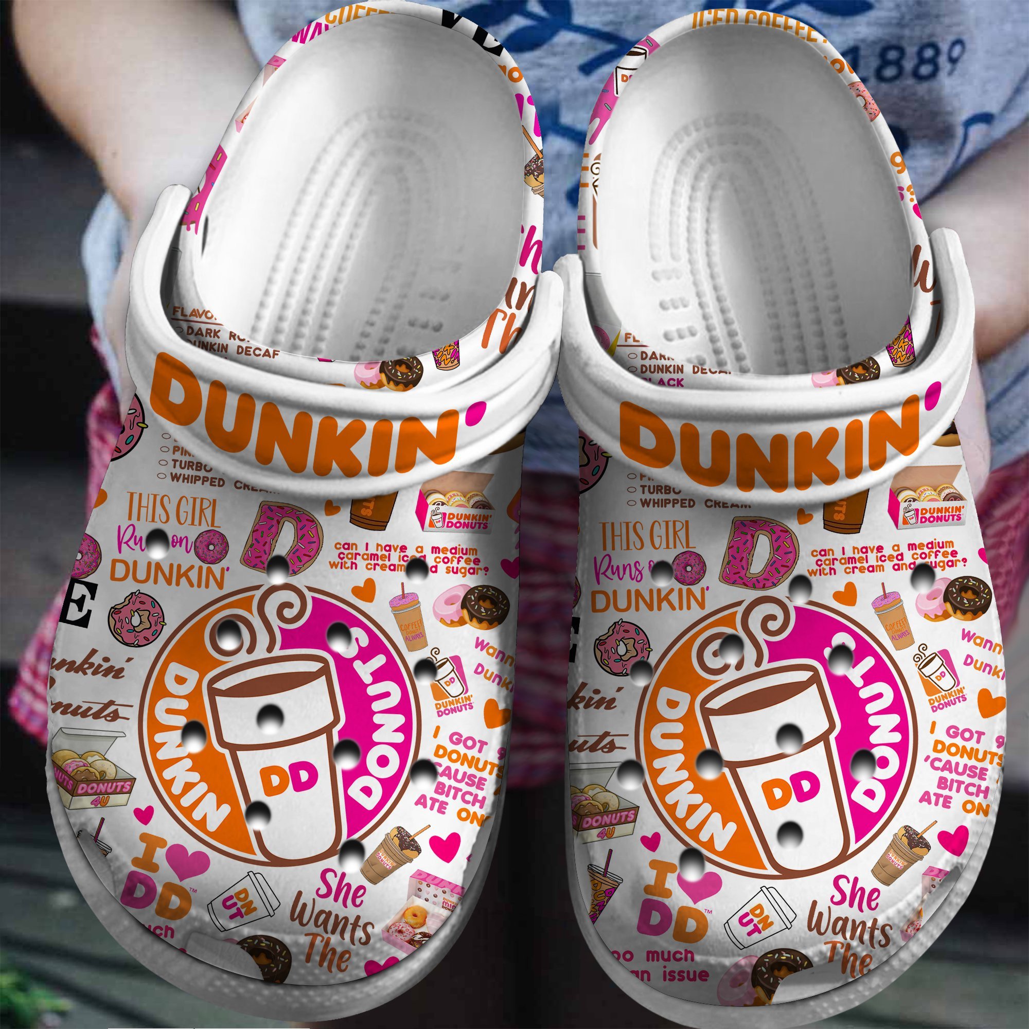 Dunkin Donuts Drink Crocs Crocband Clogs Shoes Comfortable For Men Women and Kids
