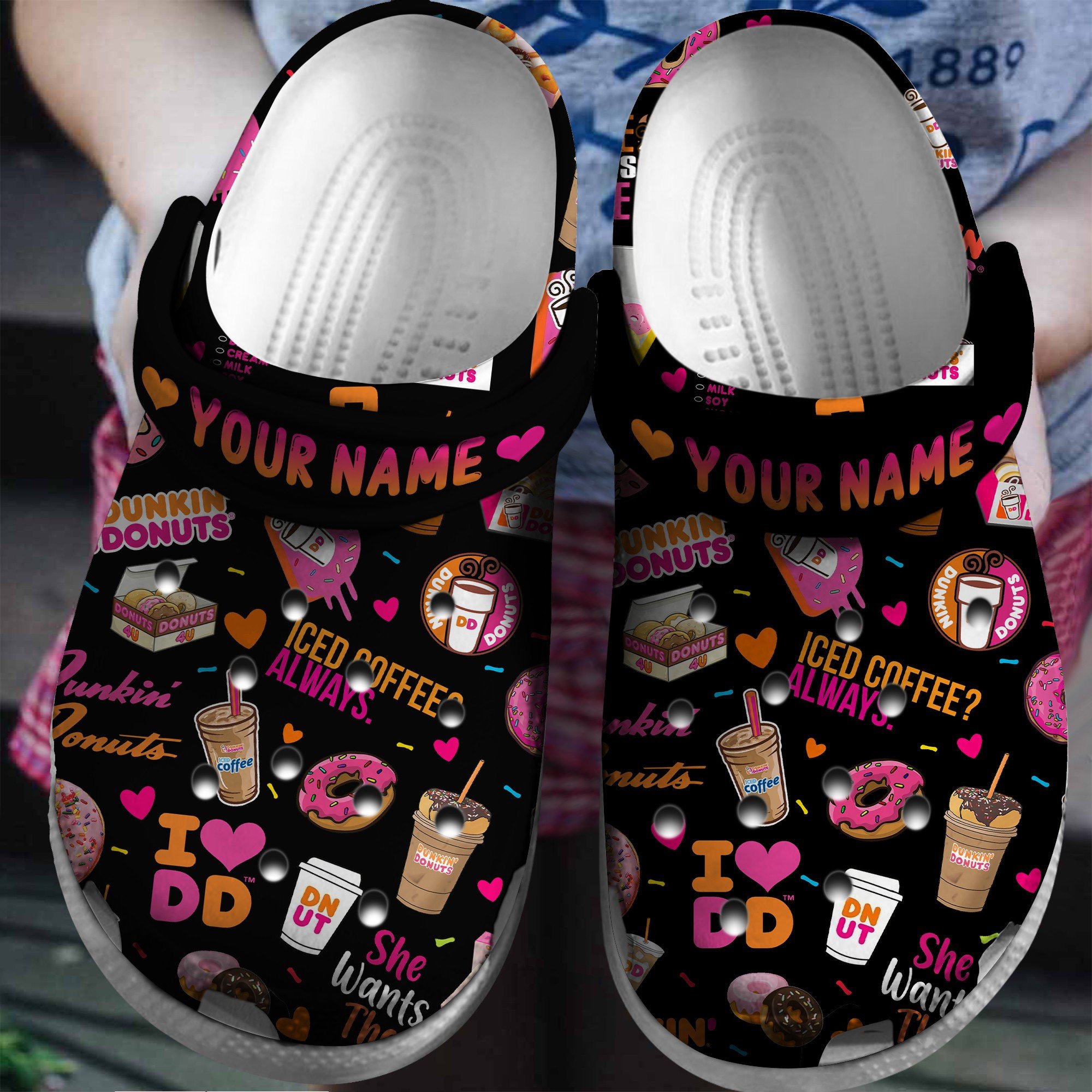 Dunkin Donuts Drink Crocs Crocband Clogs Shoes Comfortable For Men Women and Kids