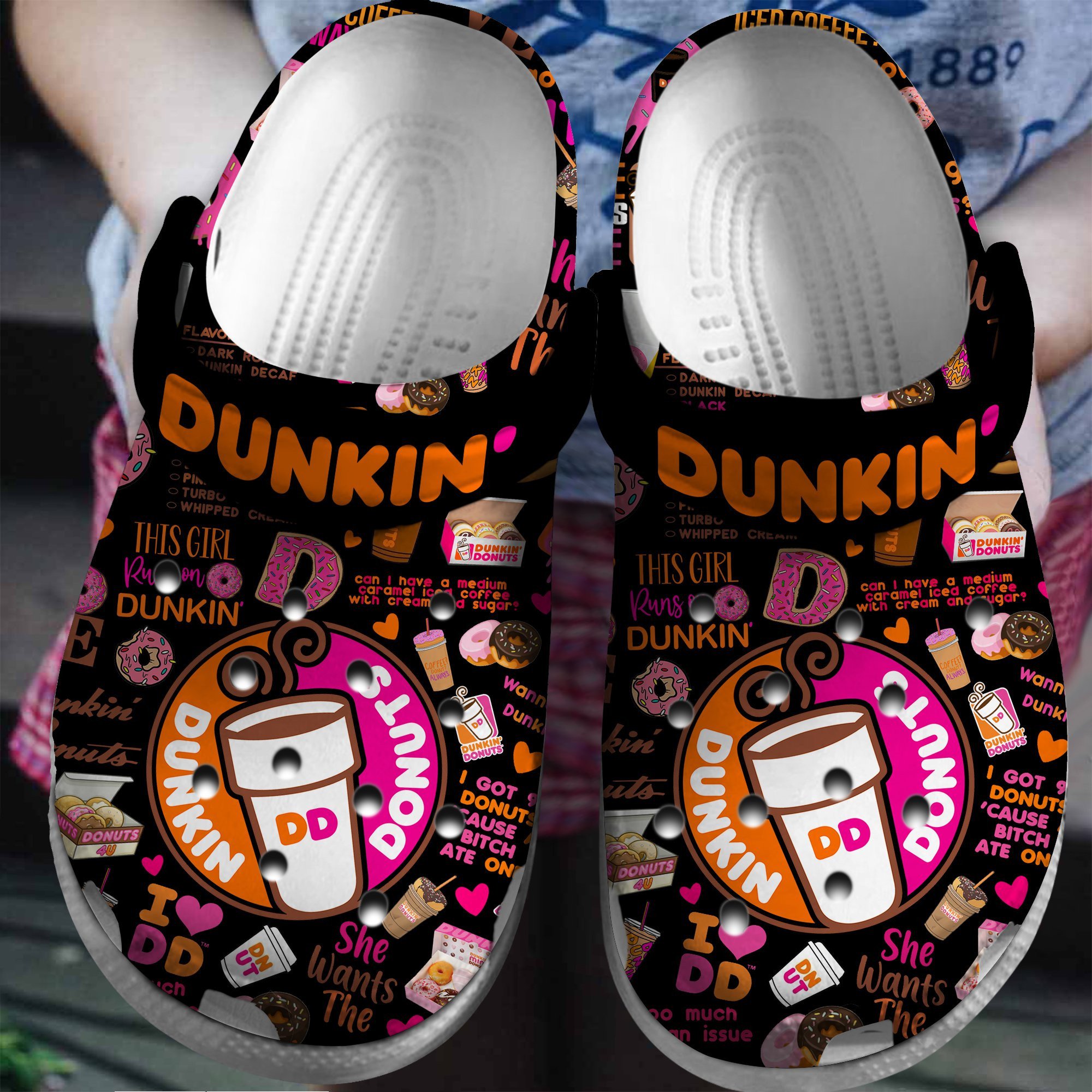 Dunkin Donuts Drink Crocs Crocband Clogs Shoes Comfortable For Men Women and Kids