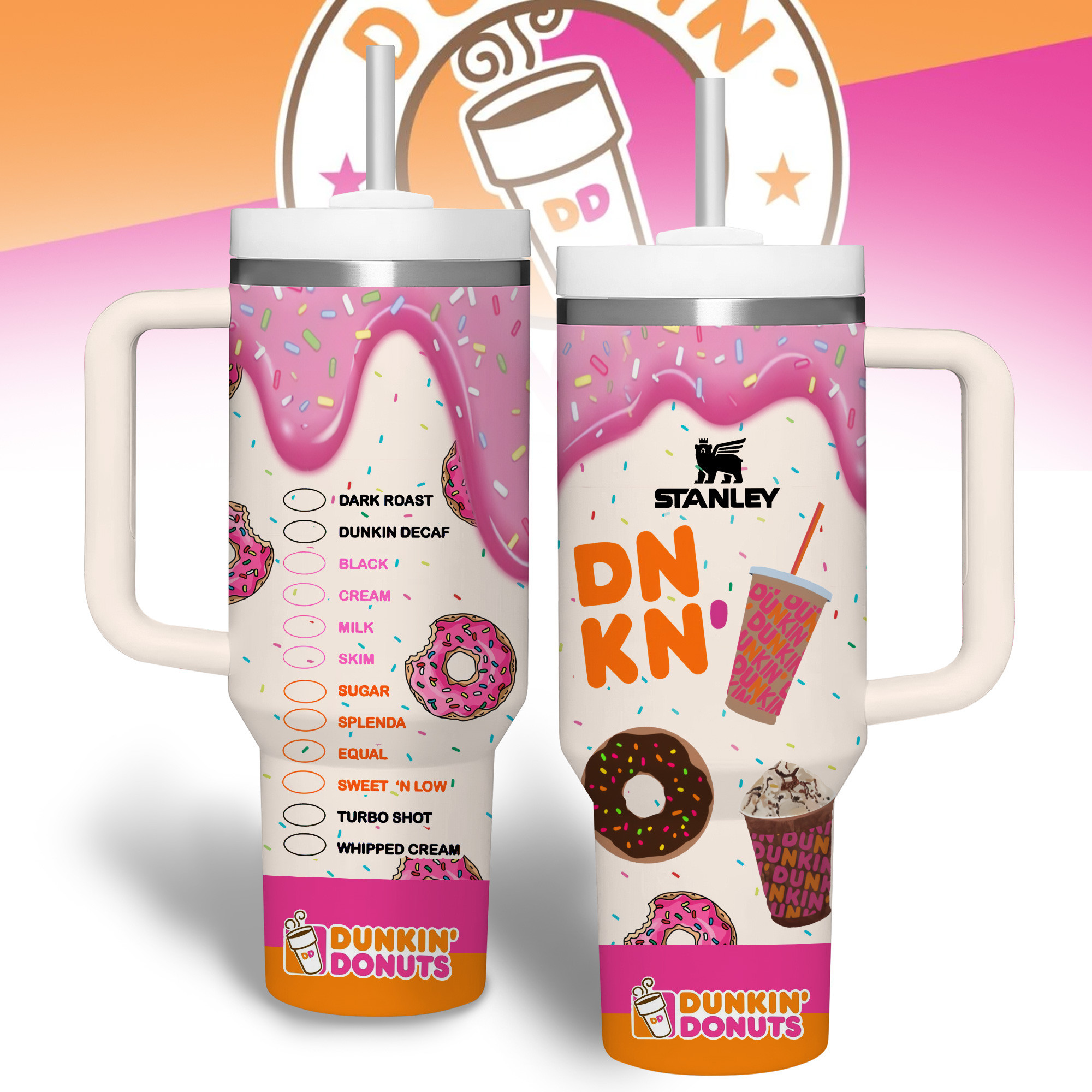 Dunkin Donuts Drinks Custom Stanley Cup 40 oz 30 oz Tumbler With HandleTVC2301336
