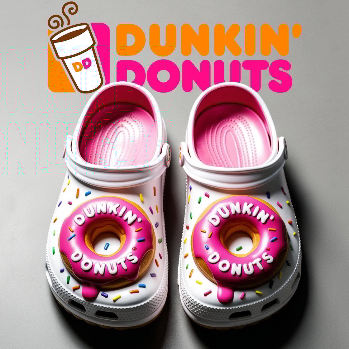 Dunkin' Donuts Food Crocs Crocband Clogs Shoes Comfortable For Men Women and Kids