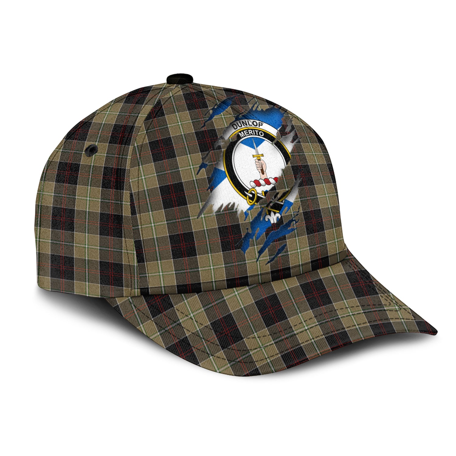 Dunlop Hunting Tartan Plaid Cap, Family Crest In Me Style Tartan Baseball Cap TS23 Trucker Hats Custom Hats Gifts For Men & Women