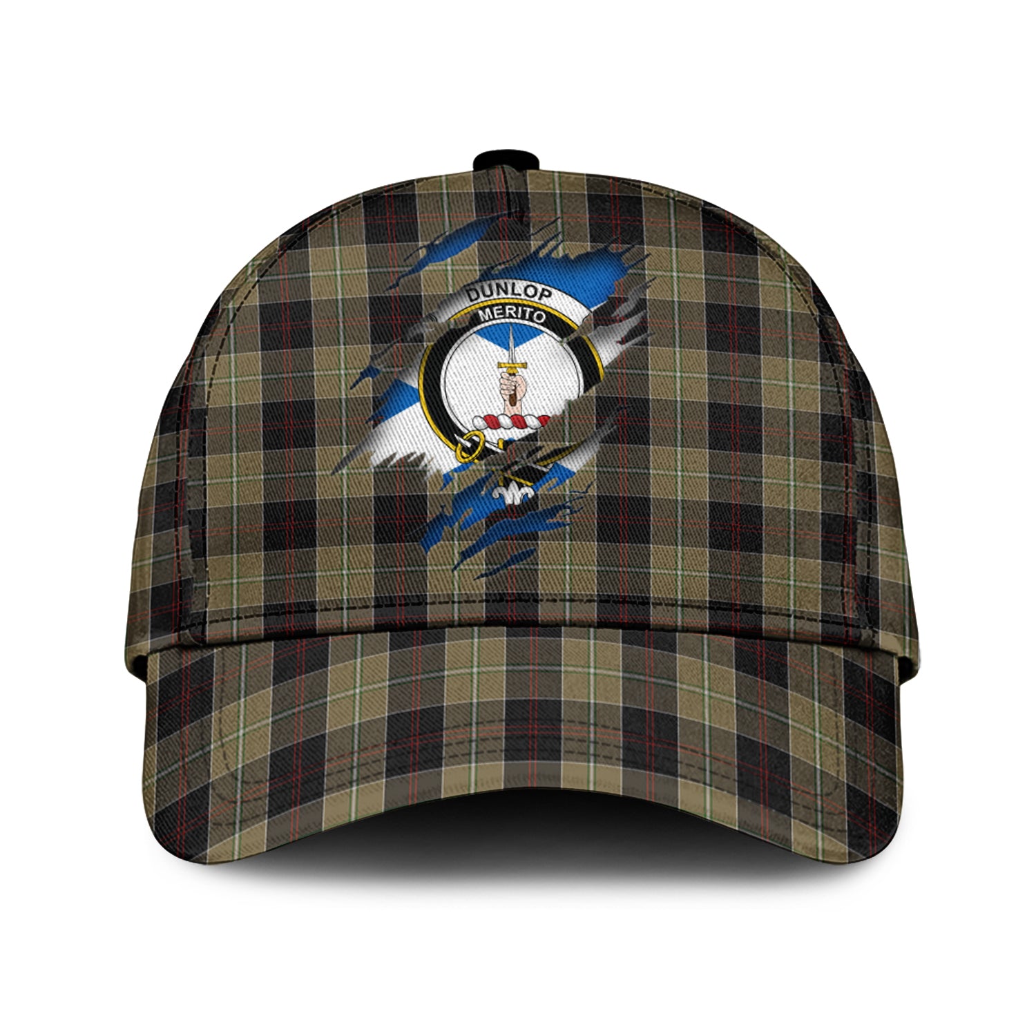 Dunlop Hunting Tartan Plaid Cap, Family Crest In Me Style Tartan Baseball Cap TS23 Trucker Hats Custom Hats Gifts For Men & Women