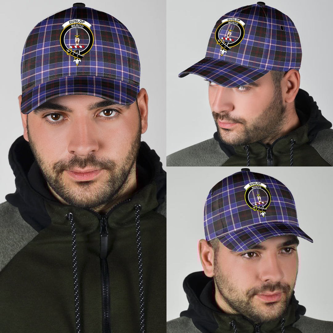 Dunlop Modern Tartan Baseball Cap, Tartan Plaid Cap with Family Crest K23 Trucker Hats Custom Hats Gifts For Men & Women