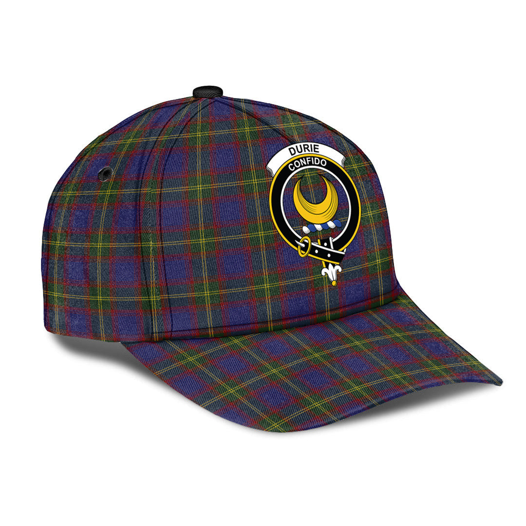 Durie Tartan Baseball Cap, Tartan Plaid Cap with Family Crest K23 Trucker Hats Custom Hats Gifts For Men & Women