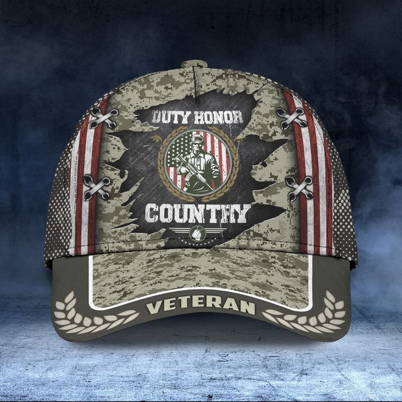 Duty Honor Country Veteran Classic Cap Baseball Cap Trucker Hats Custom Hats Gifts For Men & Women