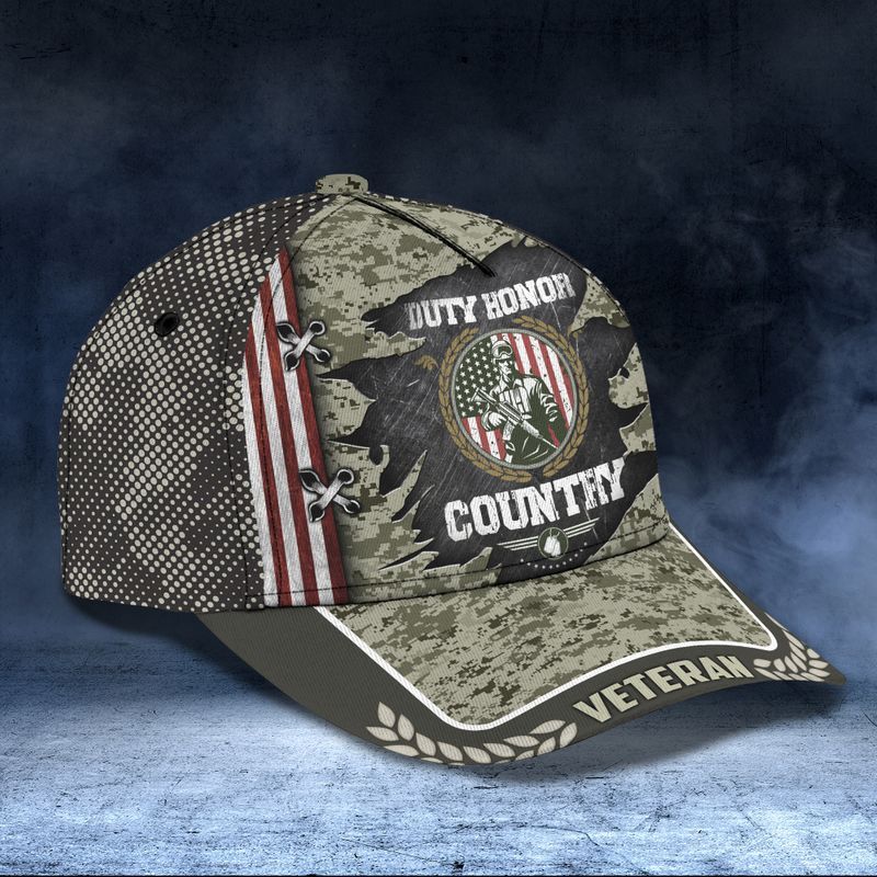 Duty Honor Country Veteran Classic Cap Baseball Cap Trucker Hats Custom Hats Gifts For Men & Women