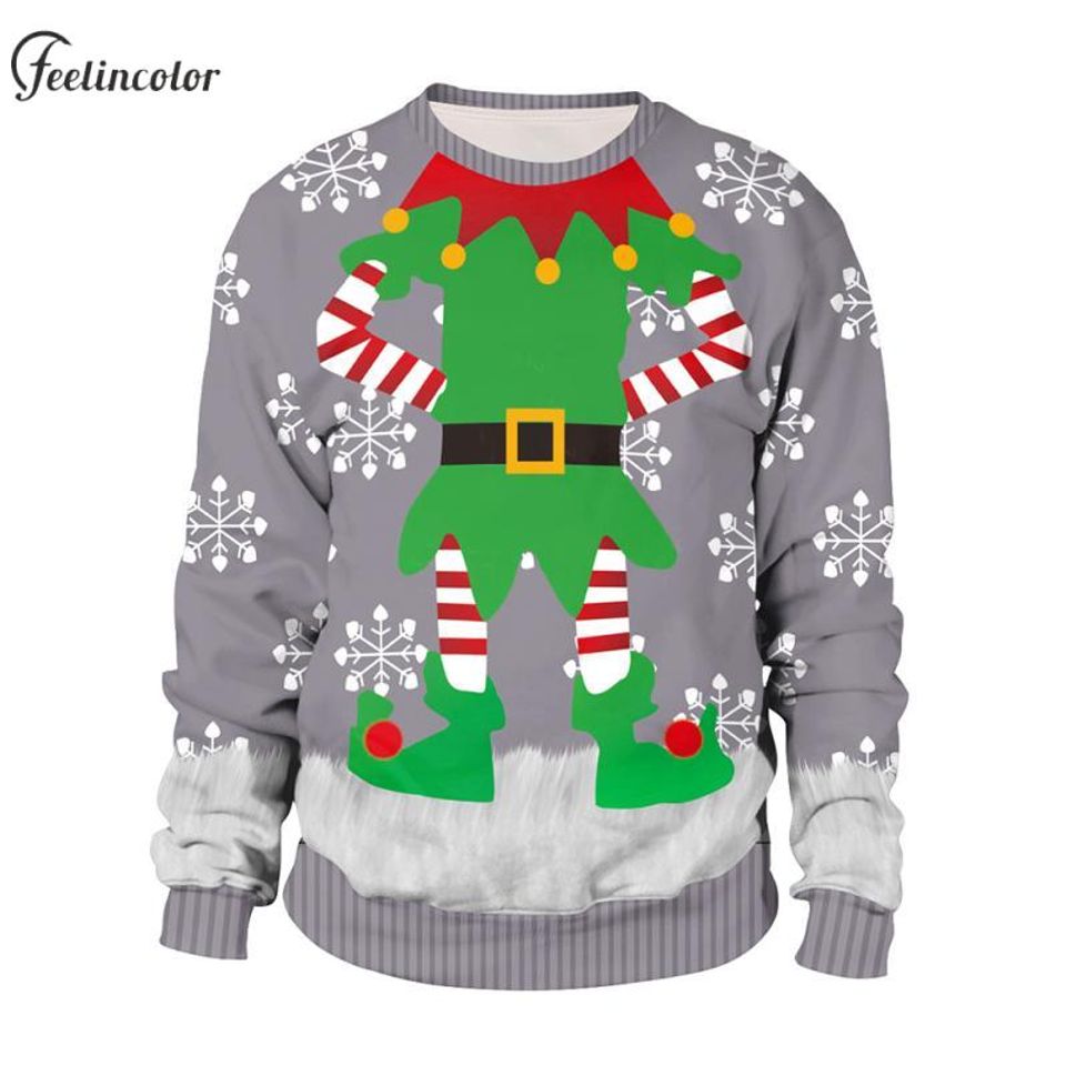 Dwarfs Men Ugly Christmas Graphic  Xmas Elf Sweatshirt