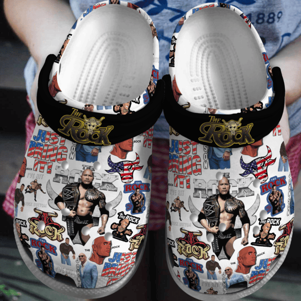Dwayne Johnson WWE SportCrocs Crocband Clogs Shoes Comfortable For Men Women and Kids