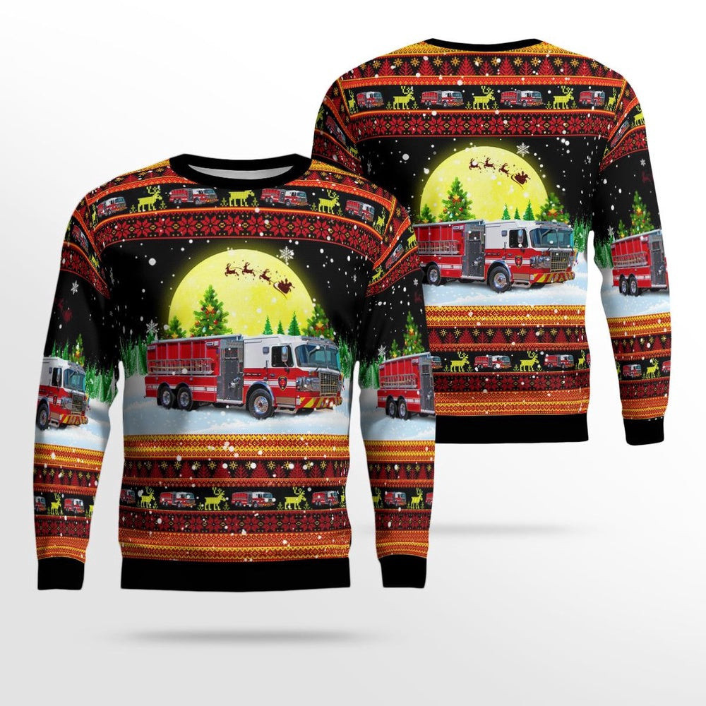 E M Holt Fire Department 9 Burlington North Carolina Christmas AOP Ugly Sweater Xmas Unisex Sweater Christmas Gifts For Men Women