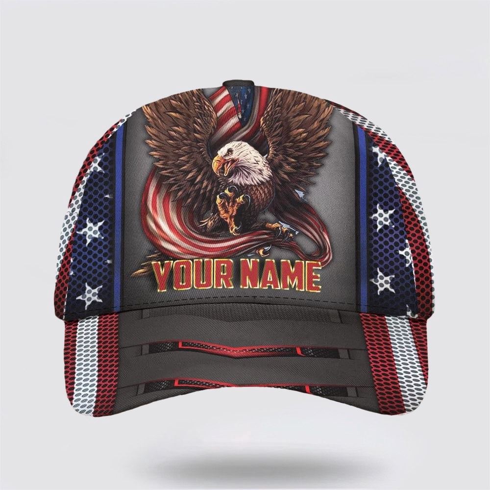 Eagle Ameriacan Custom Name Baseball Cap, Christian, Jesus Hat Trucker Hats Custom Hats Gifts For Men & Women