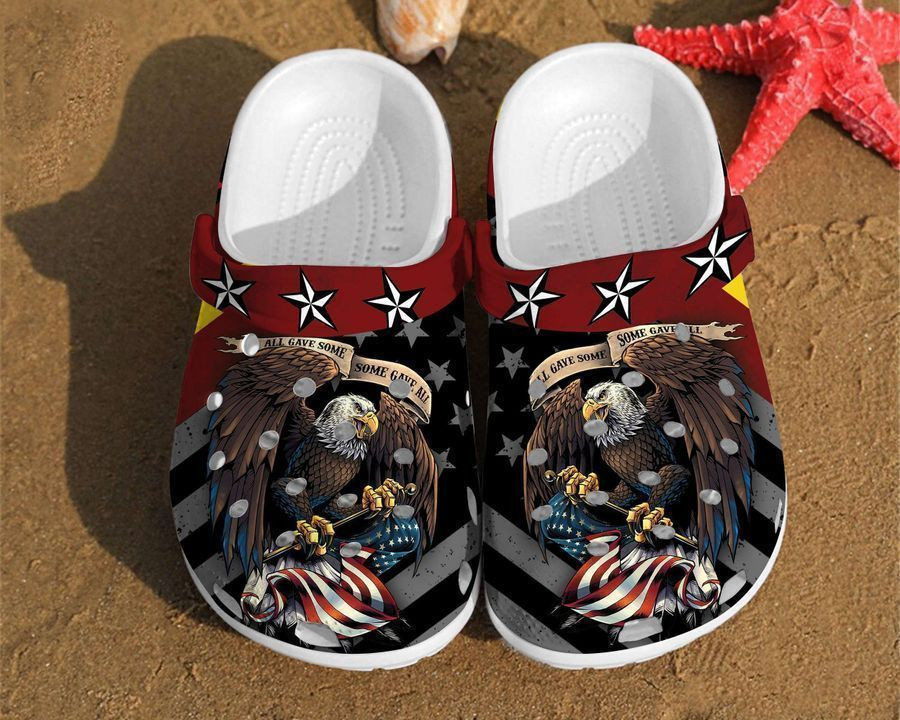 Eagle America Flag Veteran Independence Us Day Gift clog Shoes