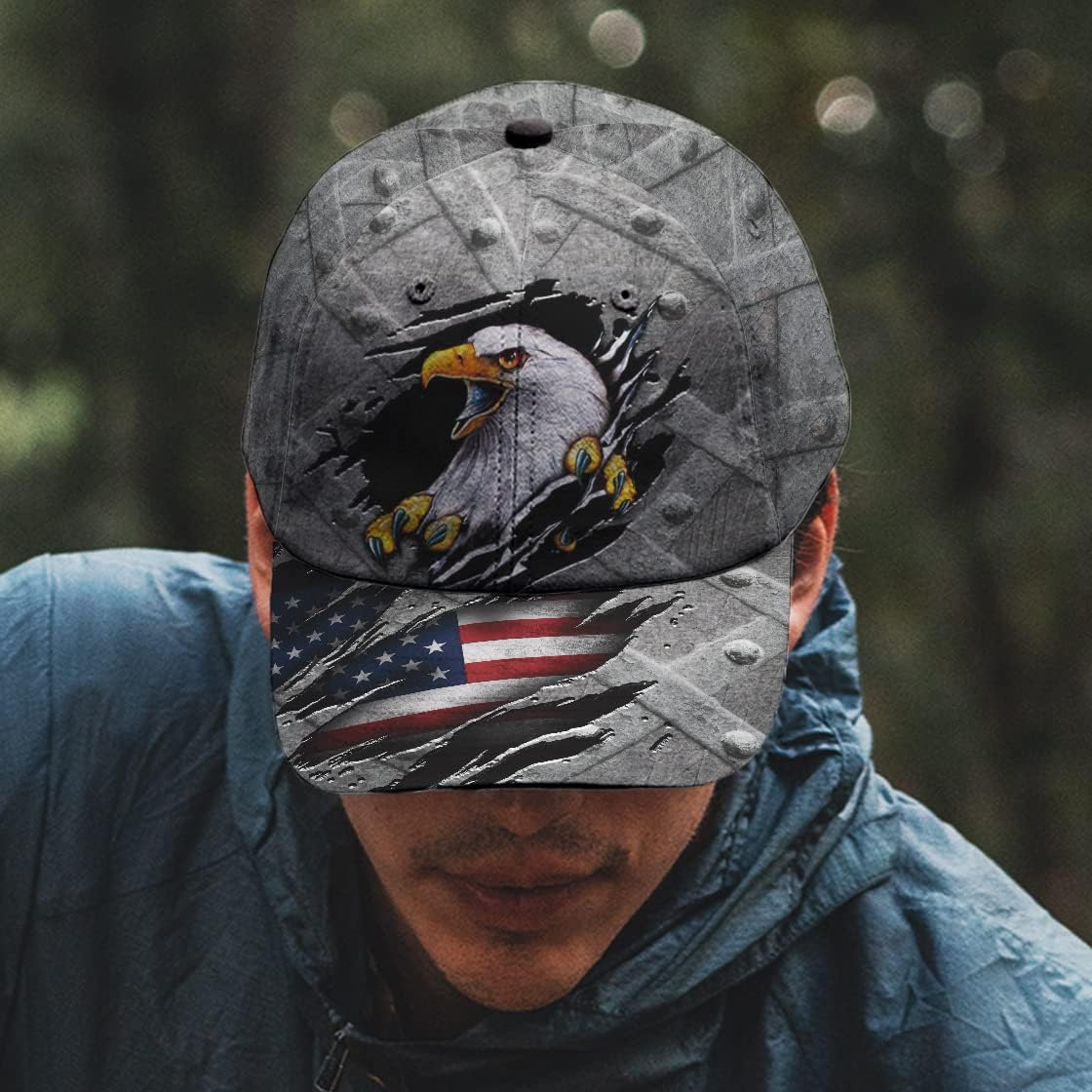 Eagle American Flag Baseball Cap - Christian Hats for Men and Women Trucker Hats Custom Hats Gifts For Men & Women