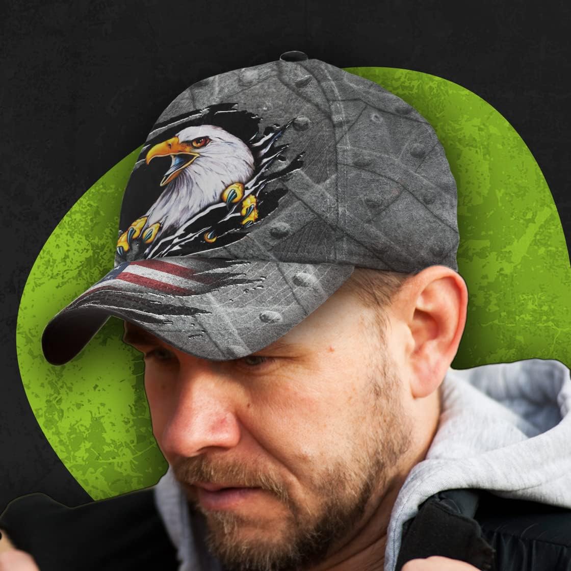 Eagle American Flag Baseball Cap - Christian Hats for Men and Women Trucker Hats Custom Hats Gifts For Men & Women