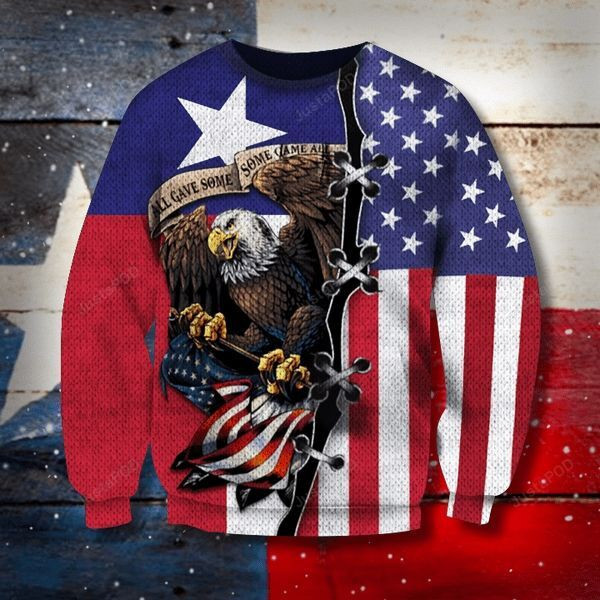 Eagle American Flag Ugly Christmas Sweater Adult 3D Funny Matching for family