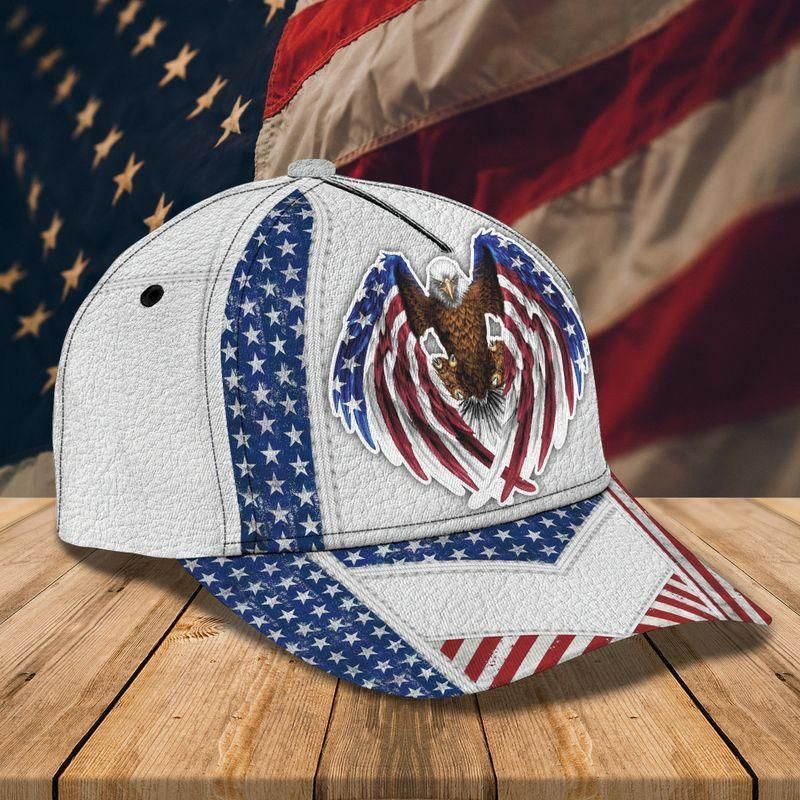 Eagle American Flag Wings White Classic Cap Baseball Cap Trucker Hats Custom Hats Gifts For Men & Women