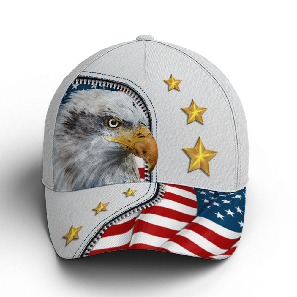 Eagle And US Flag Baseball Cap Trucker Hats Custom Hats Gifts For Men & Women