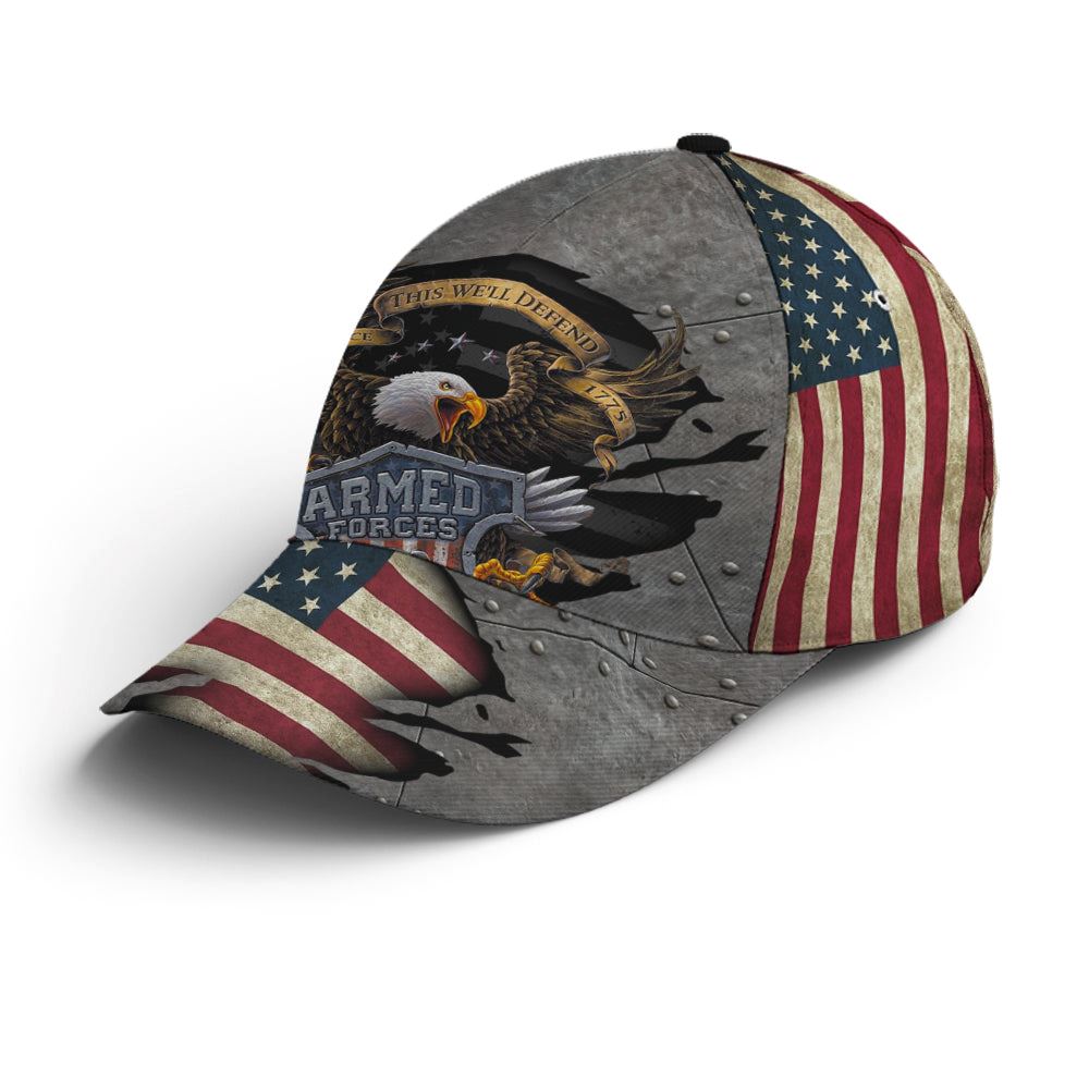 Eagle Armed Force US Flag Baseball Cap, Christian, Jesus Hat Trucker Hats Custom Hats Gifts For Men & Women