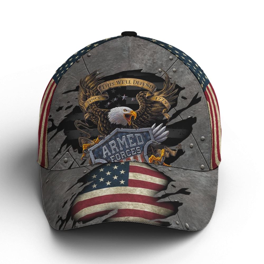Eagle Armed Force US Flag Baseball Cap, Christian, Jesus Hat Trucker Hats Custom Hats Gifts For Men & Women