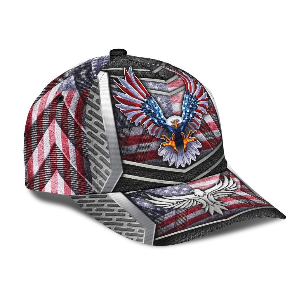 Eagle Baseball Cap Eagle American Flag Black Classic Hat Trucker Hats Custom Hats Gifts For Men & Women