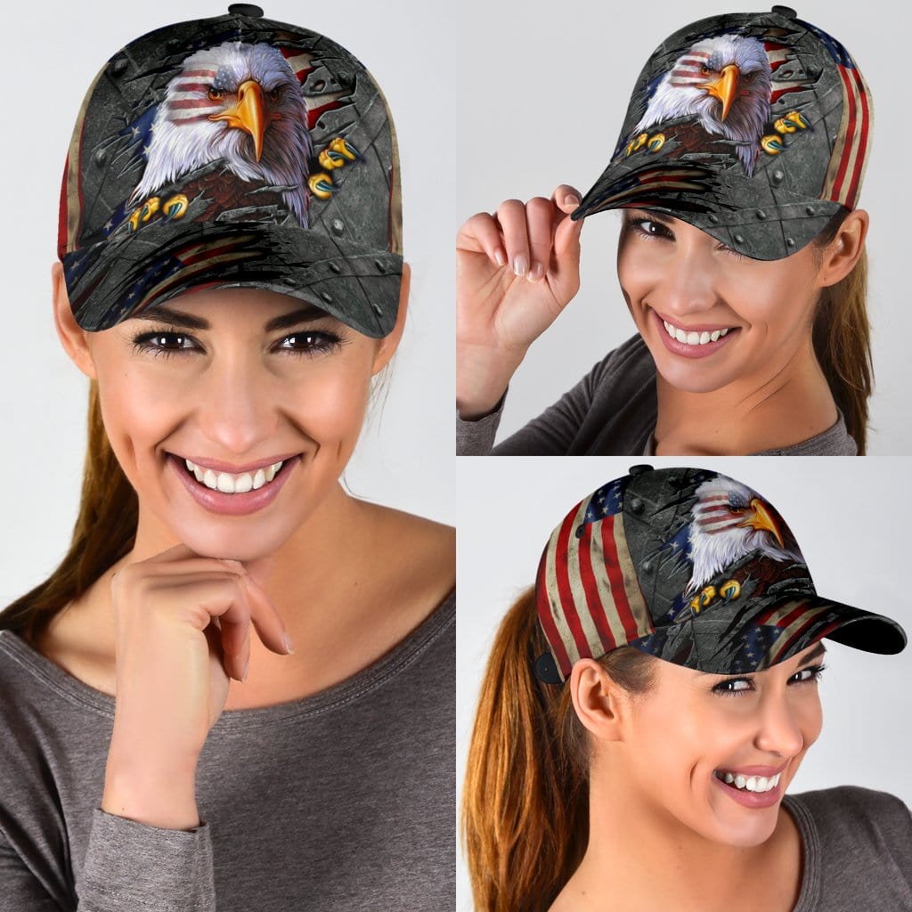 Eagle Baseball Cap Eagle American Flag Iron Classic Hat Trucker Hats Custom Hats Gifts For Men & Women