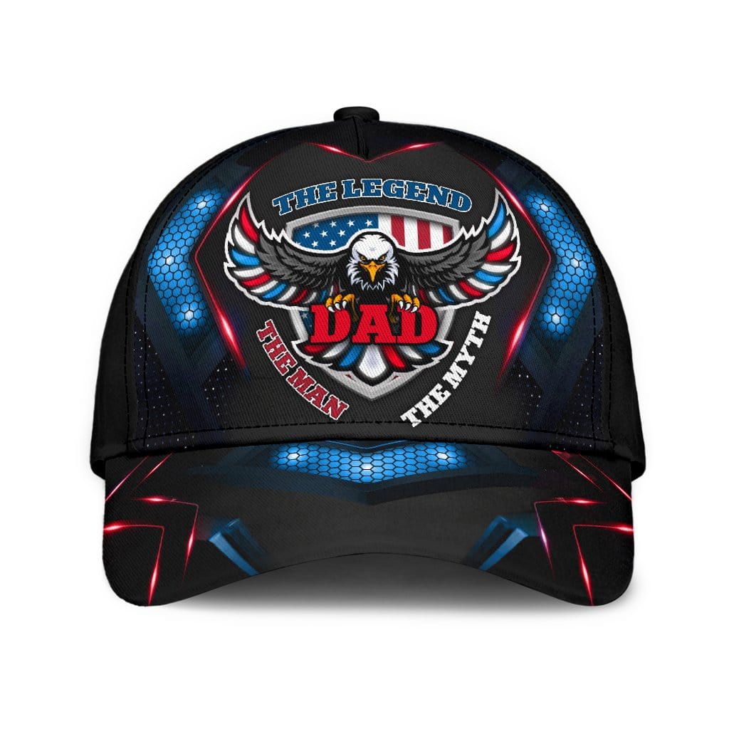 Eagle Baseball Cap Eagle Dad Man Myth Legend Classic Hat Trucker Hats Custom Hats Gifts For Men & Women