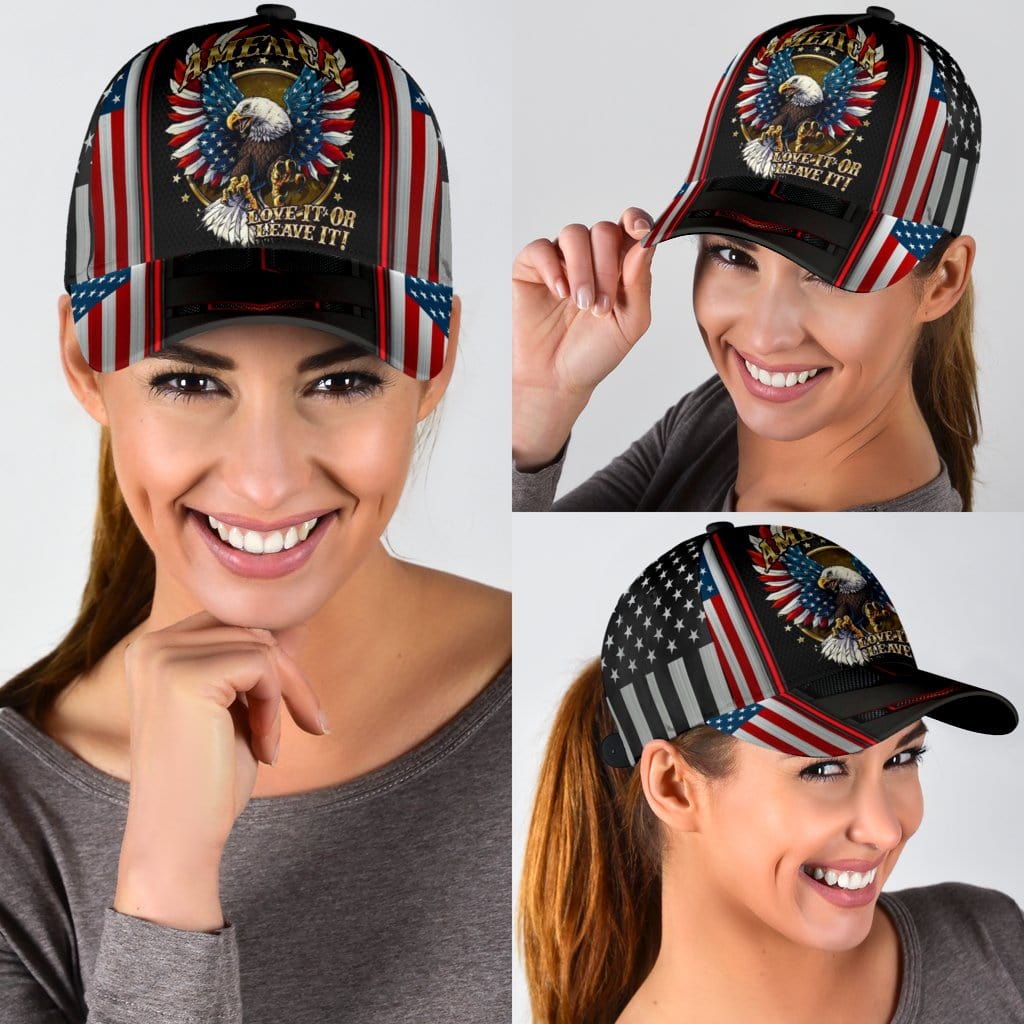 Eagle Baseball Cap Eagle Love It Or Leave It Classic Hat Trucker Hats Custom Hats Gifts For Men & Women
